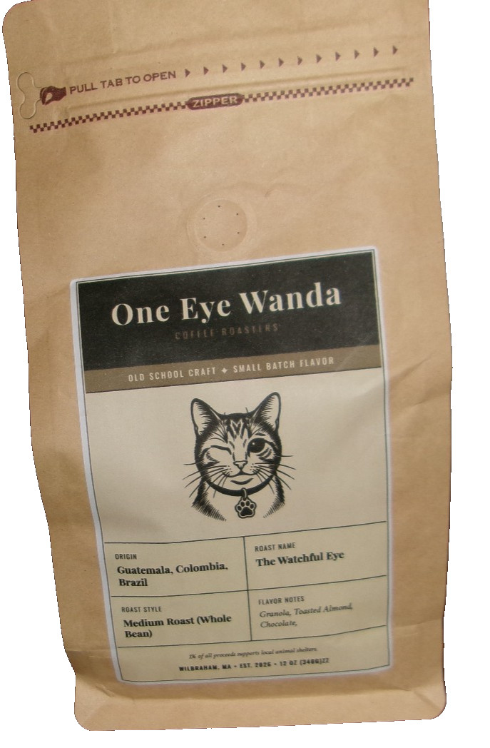 One Eye Wanda Coffee Roasters. Guatemala, Columbia, Brazil Blend. Bean