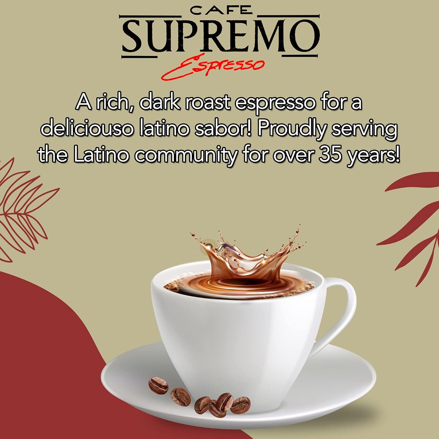 Cafe Supremo 100% Espresso Instant Ground Dark Roast Coffee Jar – 4 Ounce