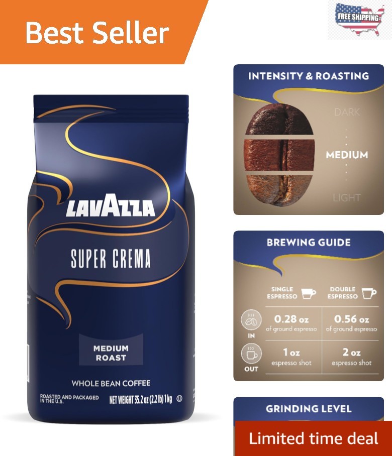 2.2 lb Super Crema Coffee Bag – Hazelnut & Brown Sugar Notes for Espresso Lovers
