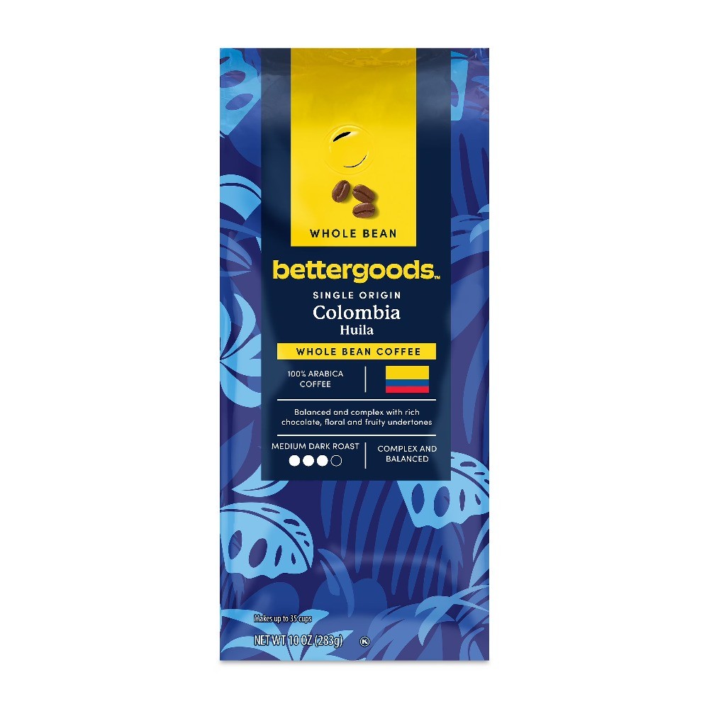 bettergoods Single Origin Colombia Huila Whole Bean Coffee, Medium Dark Roast
