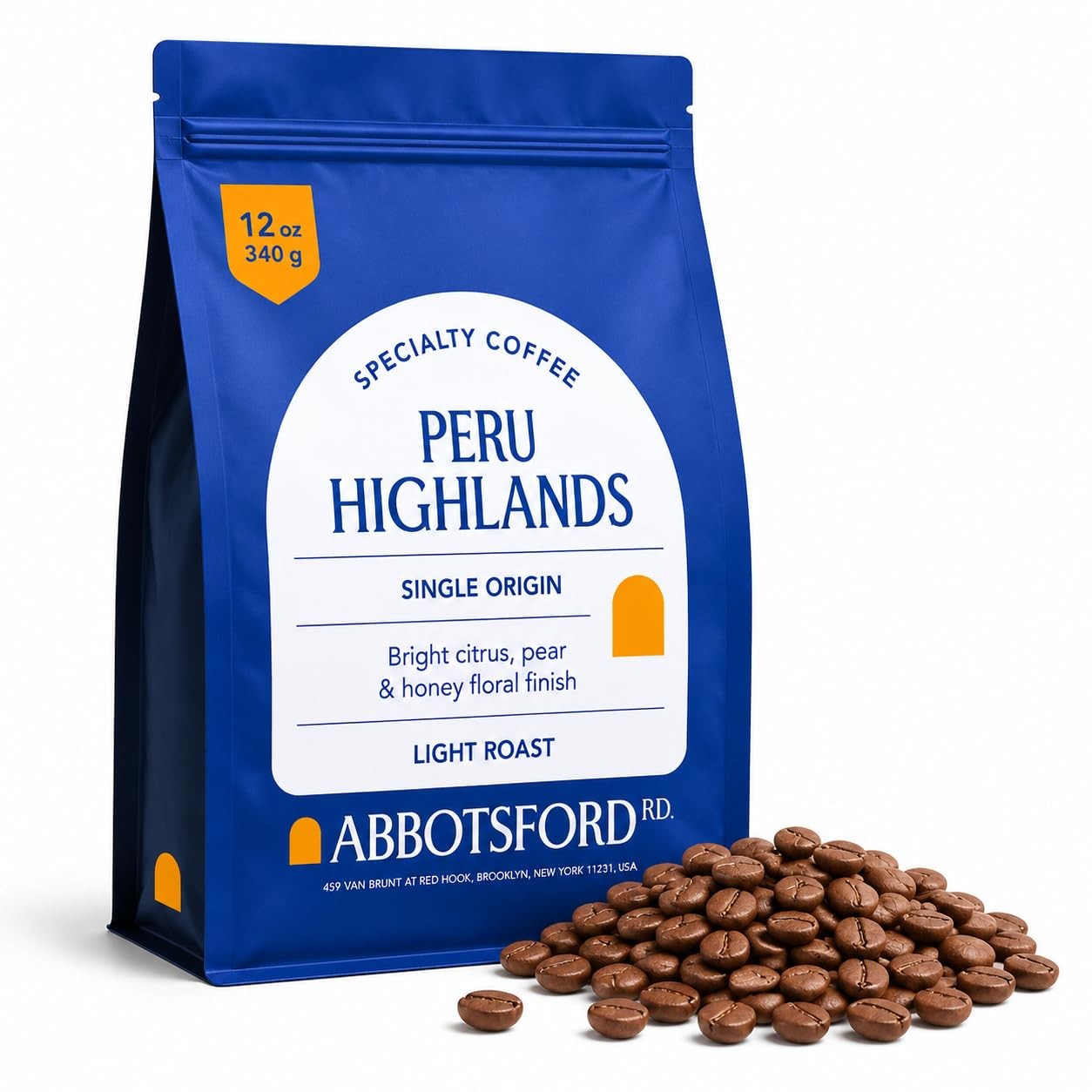 Peru Highlands Flavored Whole Bean Coffee, Light Roast 12 Ounce (Pack of 1)