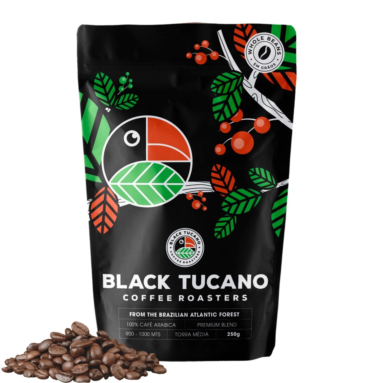 Specialty Coffee Brazilian Whole Bean, Medium Roast Premium Blend 8.8 Oz Bag