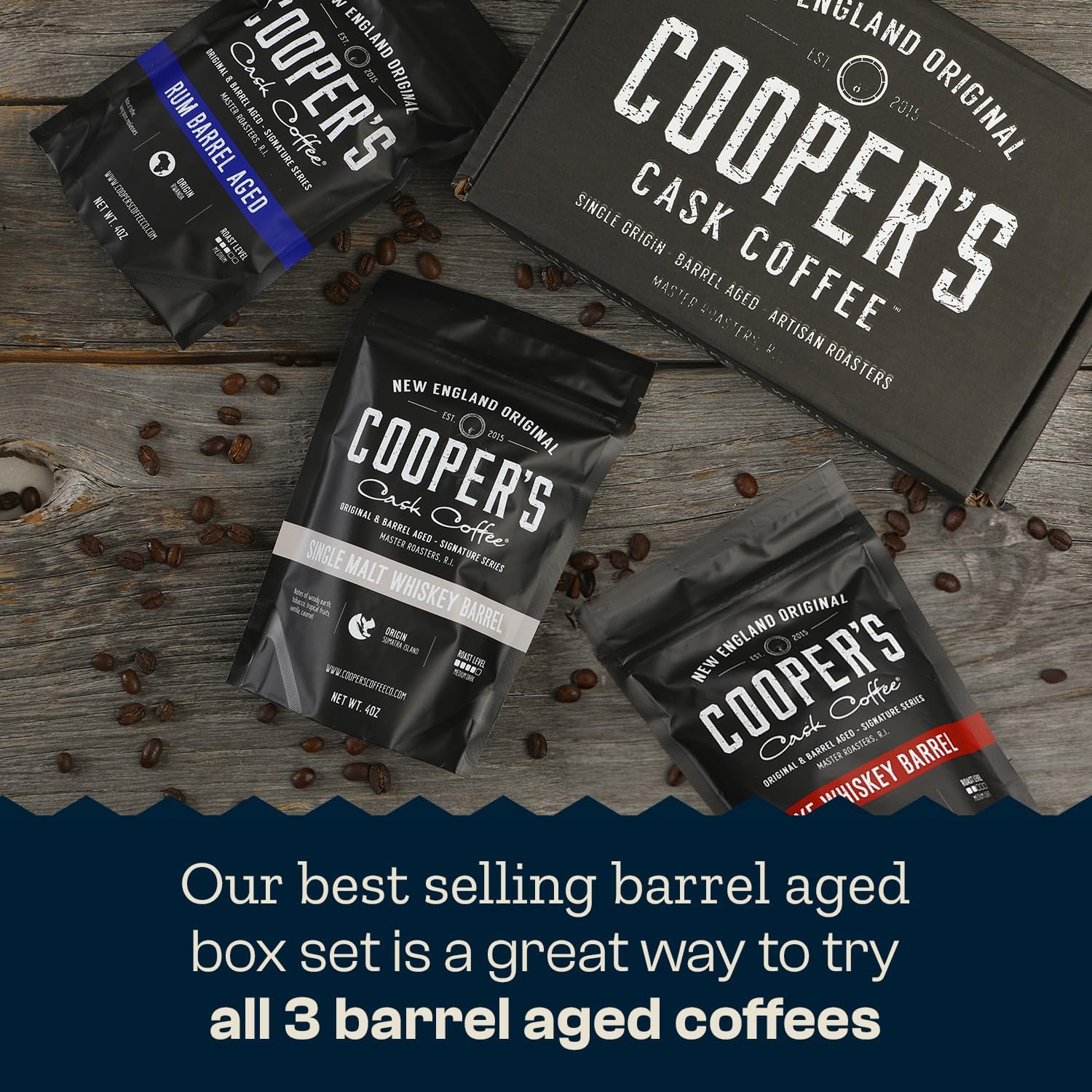 Bourbon Barrel Aged Coffee Ground Set Single Origin Sumatra Whiskey Ethiopian…