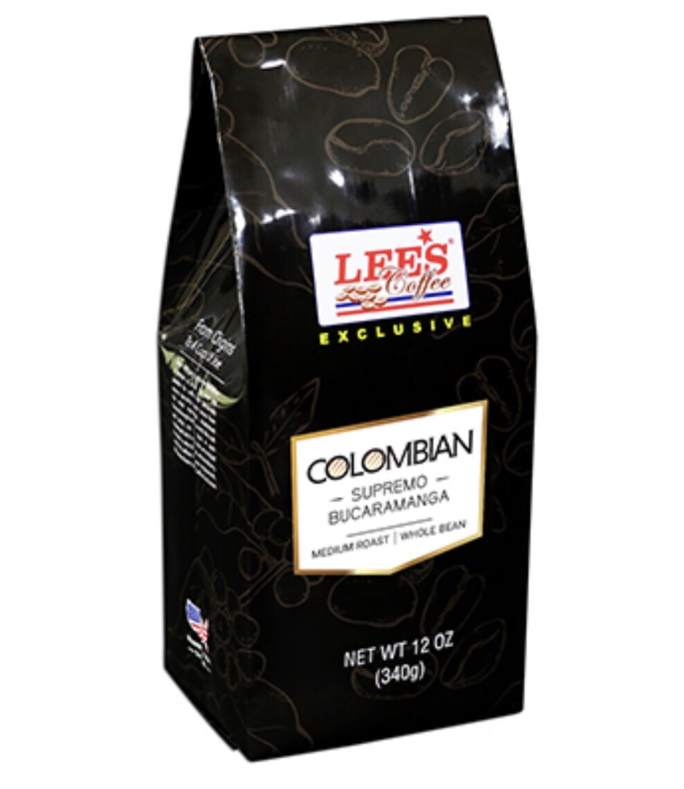 Lee’s Vietnamese Coffee Colombian Supre BucaramangaWhole Bean 12 Oz 340 Gram Bag