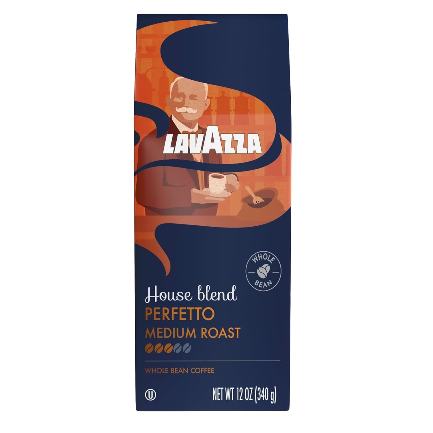 Lavazza House Blend Perfetto: 12oz Whole Bean Medium Roast Coffee, 100% Arabica