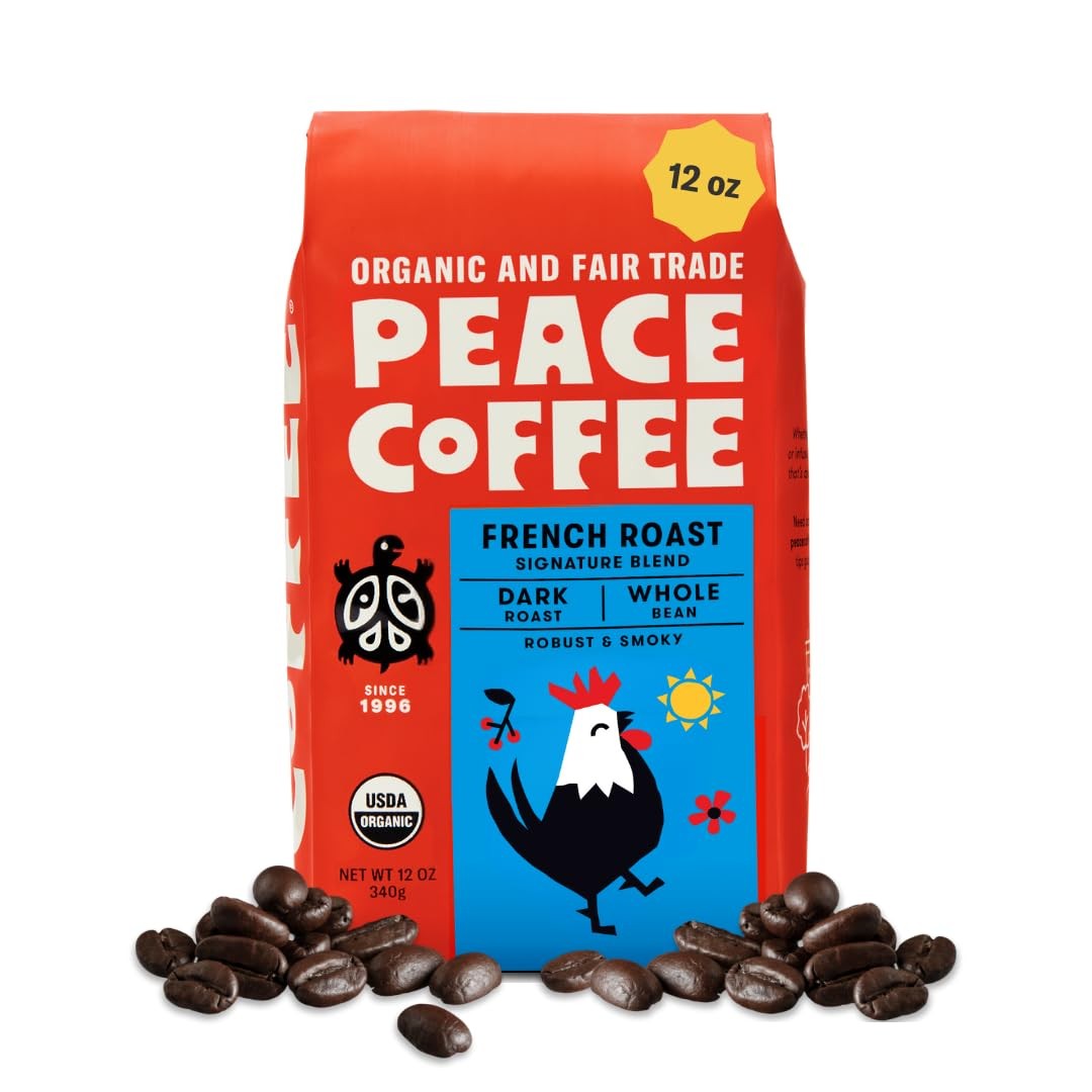 French Roast Blend Coffee 12 OZ Whole Bean Dark Roast Fresh Beverage Drink