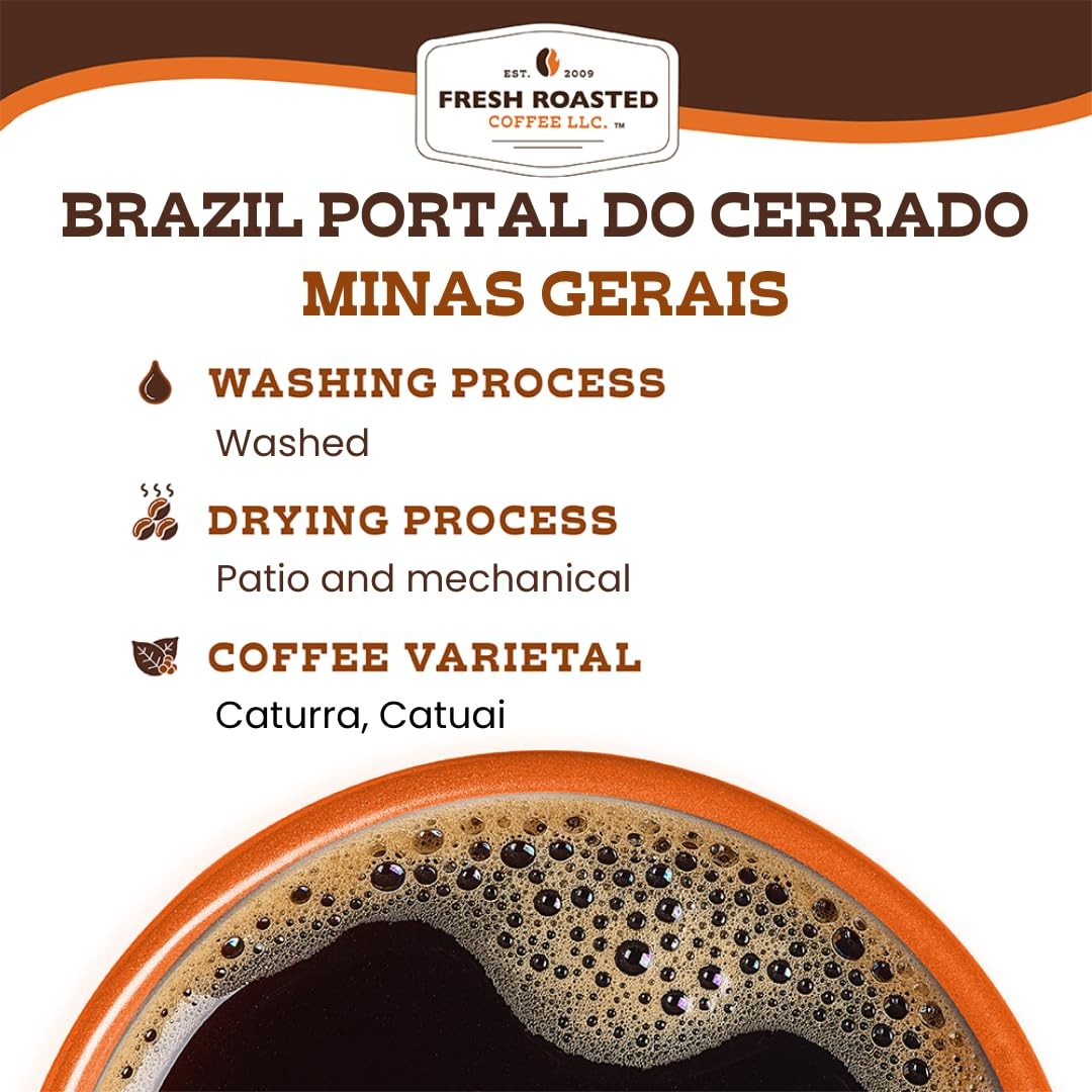 2 lb Brazil Minas Gerais Whole Bean Coffee Light Roast Kosher Certified