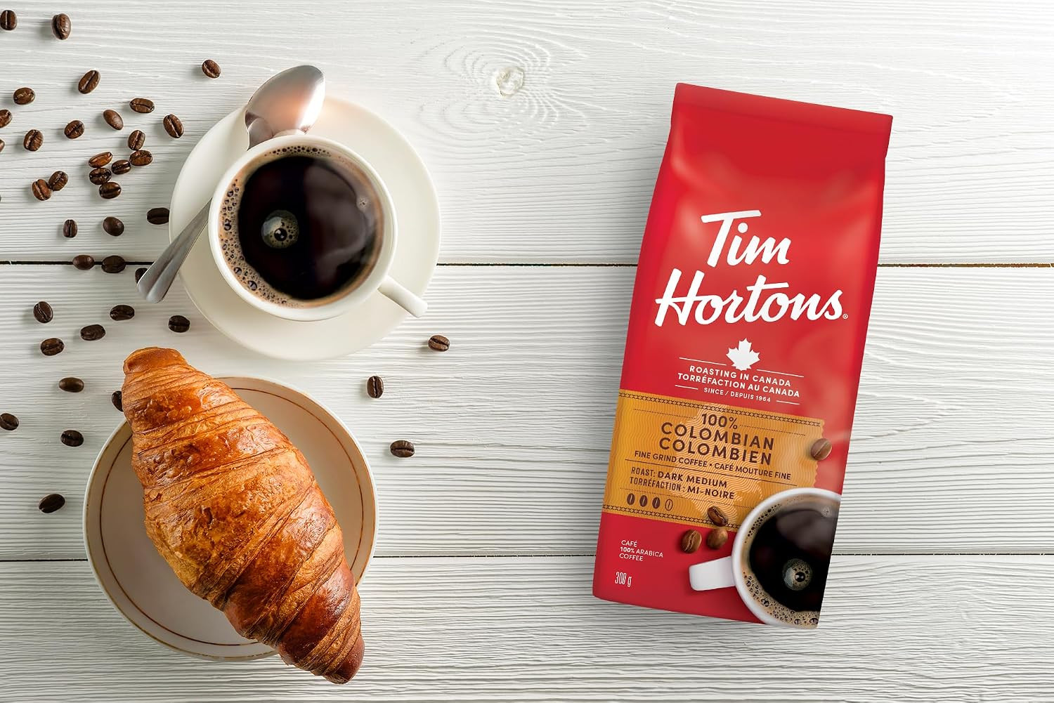 100% Colombian Dark Medium Roast Fine Grind Coffee 300g