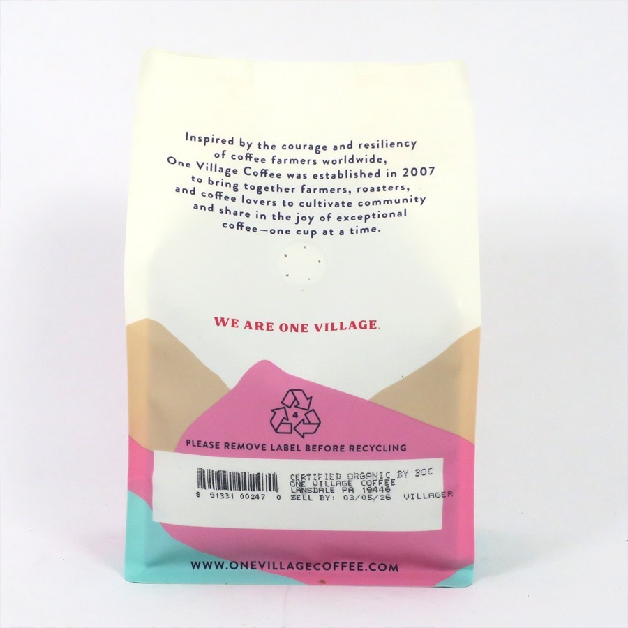 One Village Coffee, Villager, Light Roast, Whole Bean, Organic 12 oz, BB: 3/2026