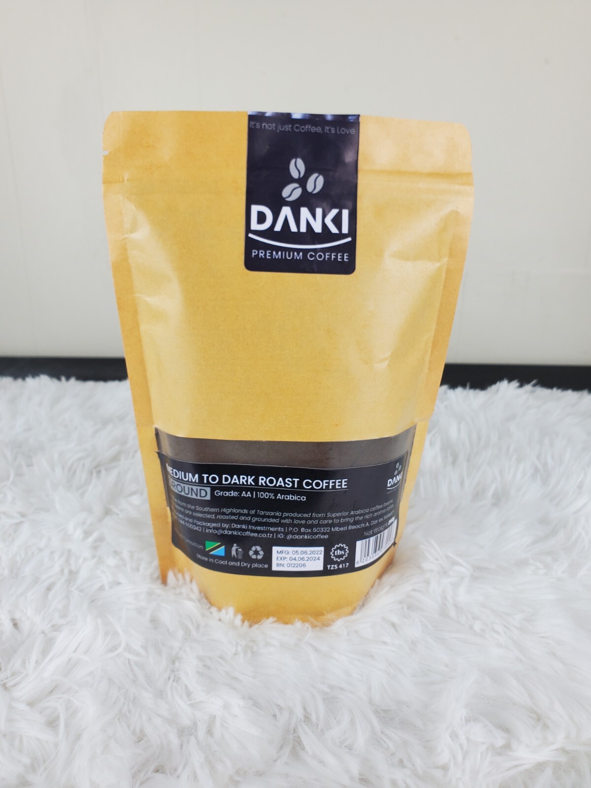 250g – Tanzania AA – Specialty Grade – Ground Danki Premium Coffee- 100% Arabica