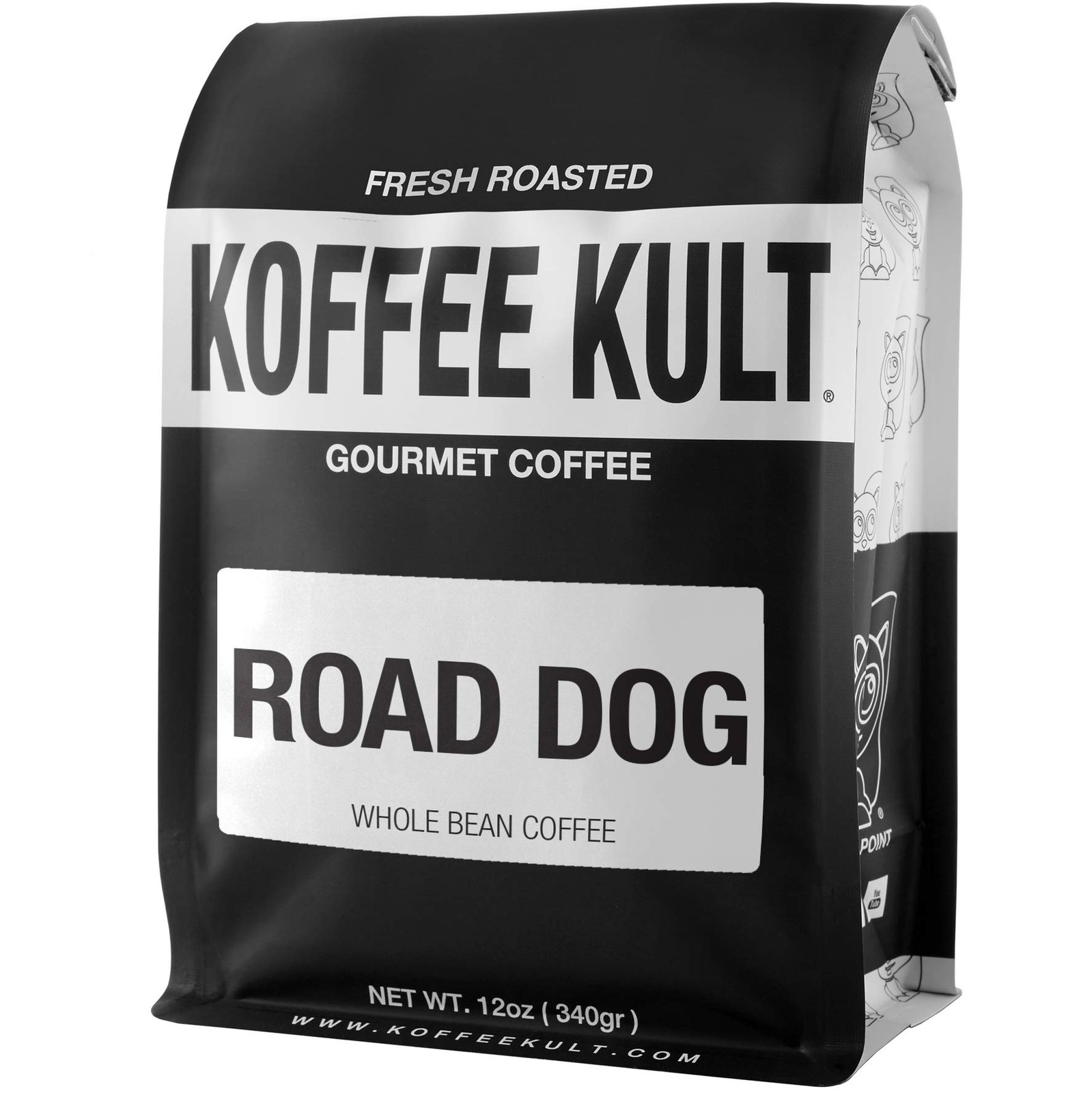 Koffee Kult Road Dog Dark Roast Coffee Beans whole bean, 12oz