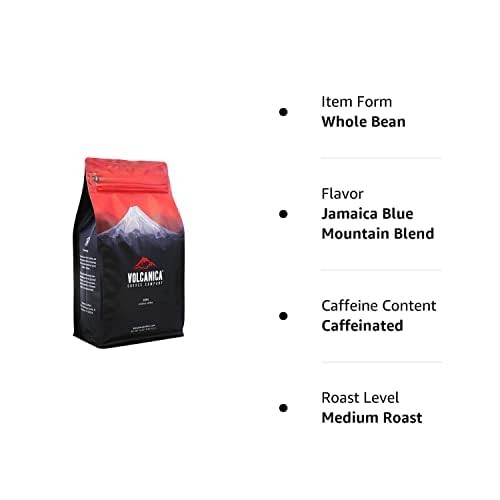 Jamaica Blue Mountain Coffee Blend, Whole Bean, Fresh 16 Ounce (Pack of 1)