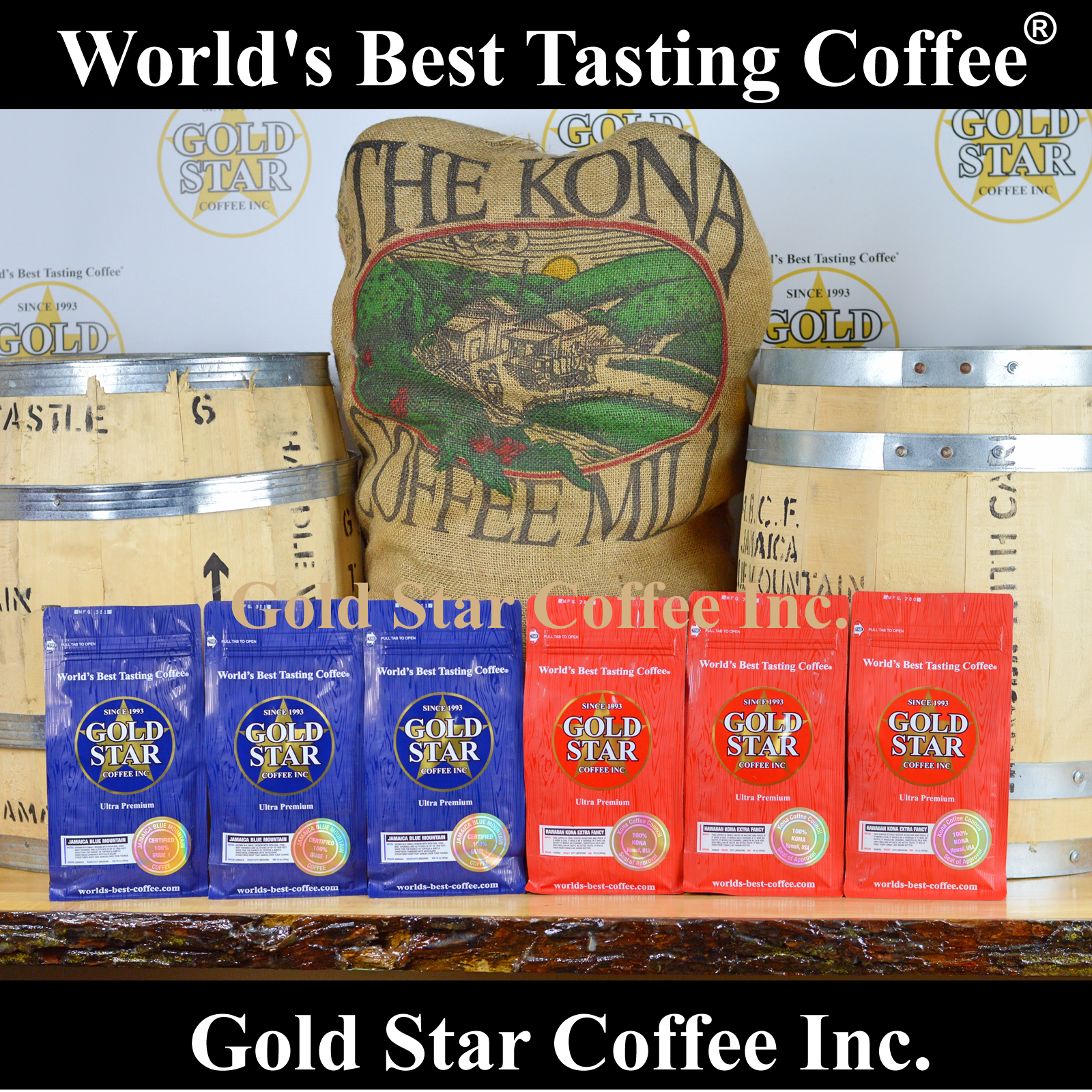 World’s Best Coffees – 6 lb Combo – Jamaican Blue Mountain & Hawaii Kona.