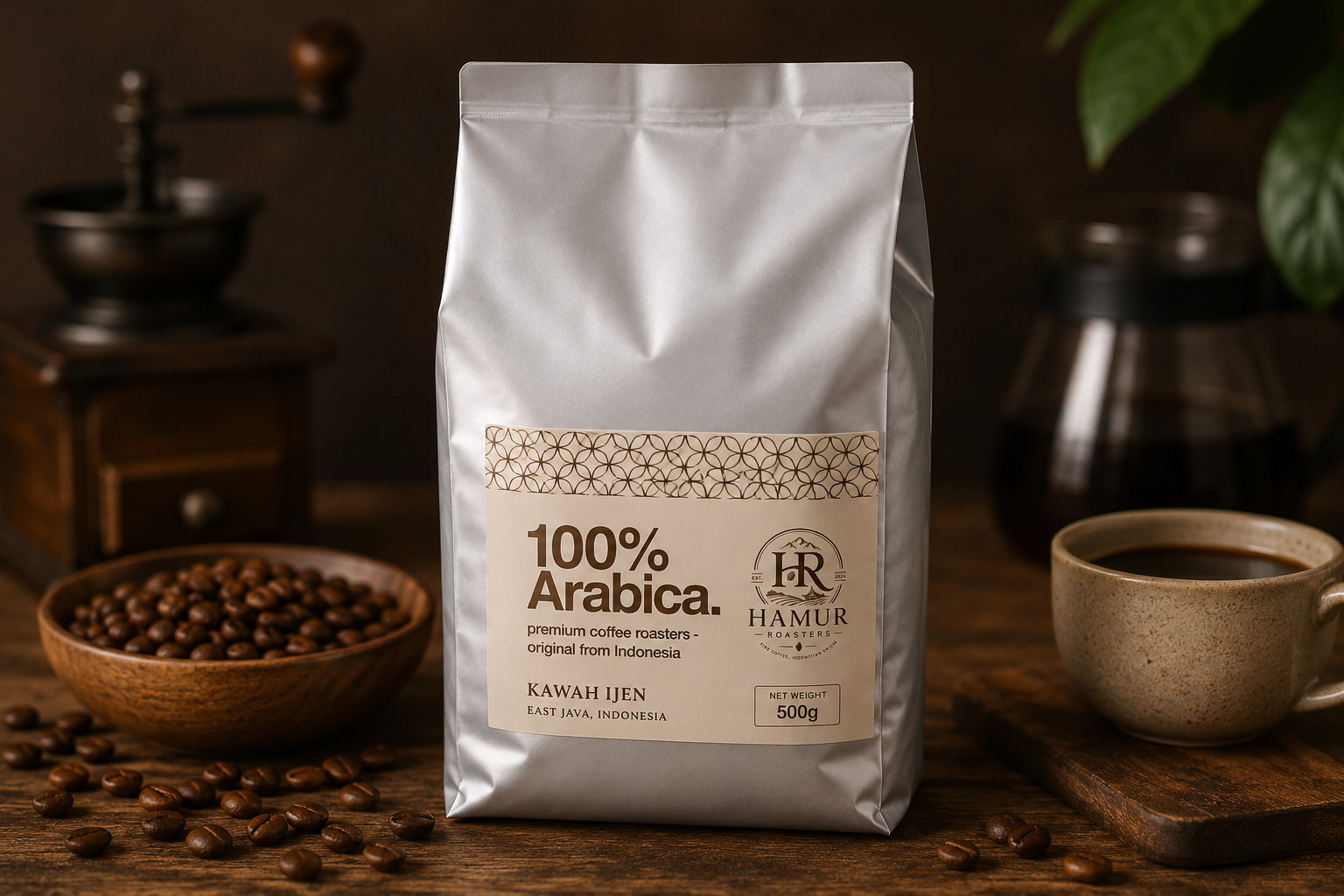 Kawah Ijen Arabica Coffee Beans 1kg Fresh Roasted Single Origin Indonesia Whole