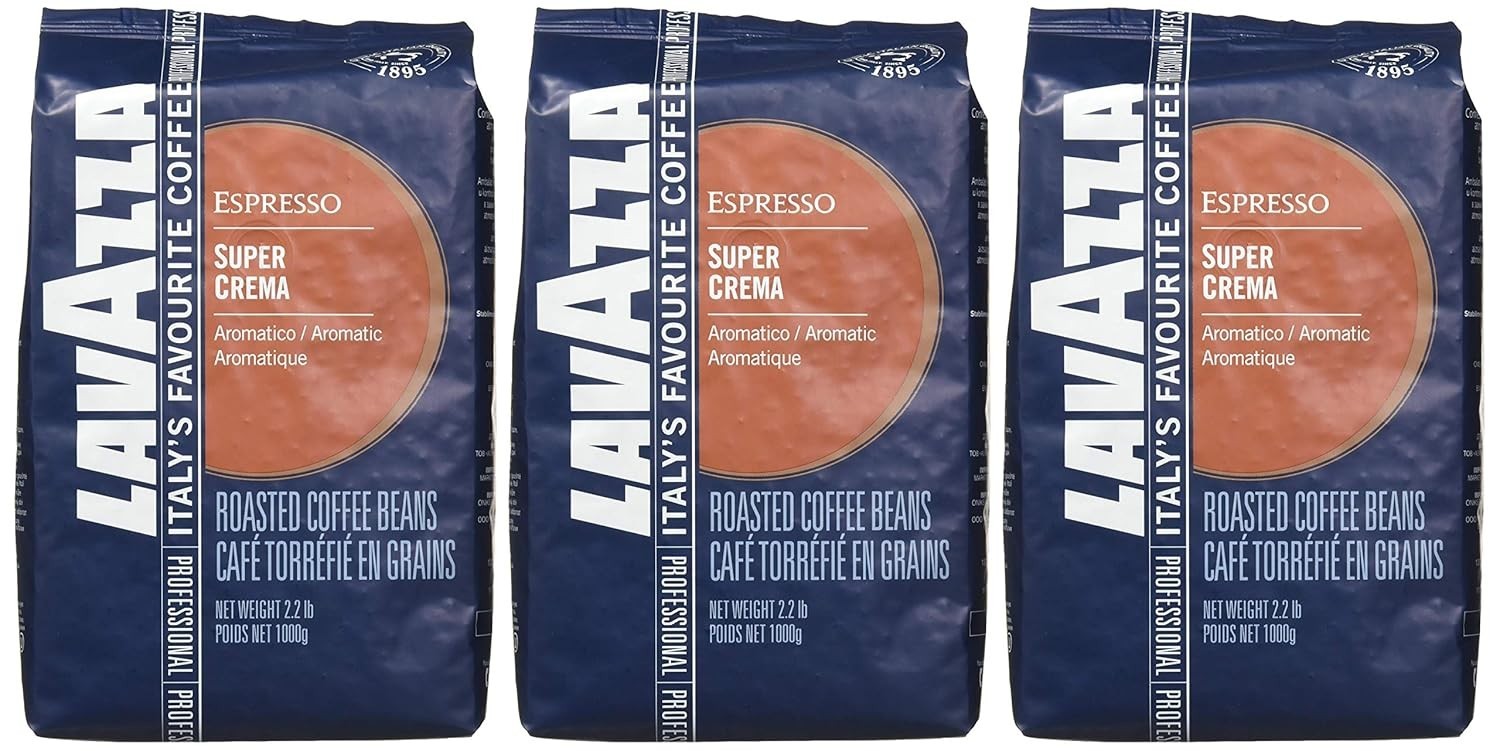 Super Crema Espresso – Whole Bean Coffee Value Set 3 x 2.2 lbs Hazelnut