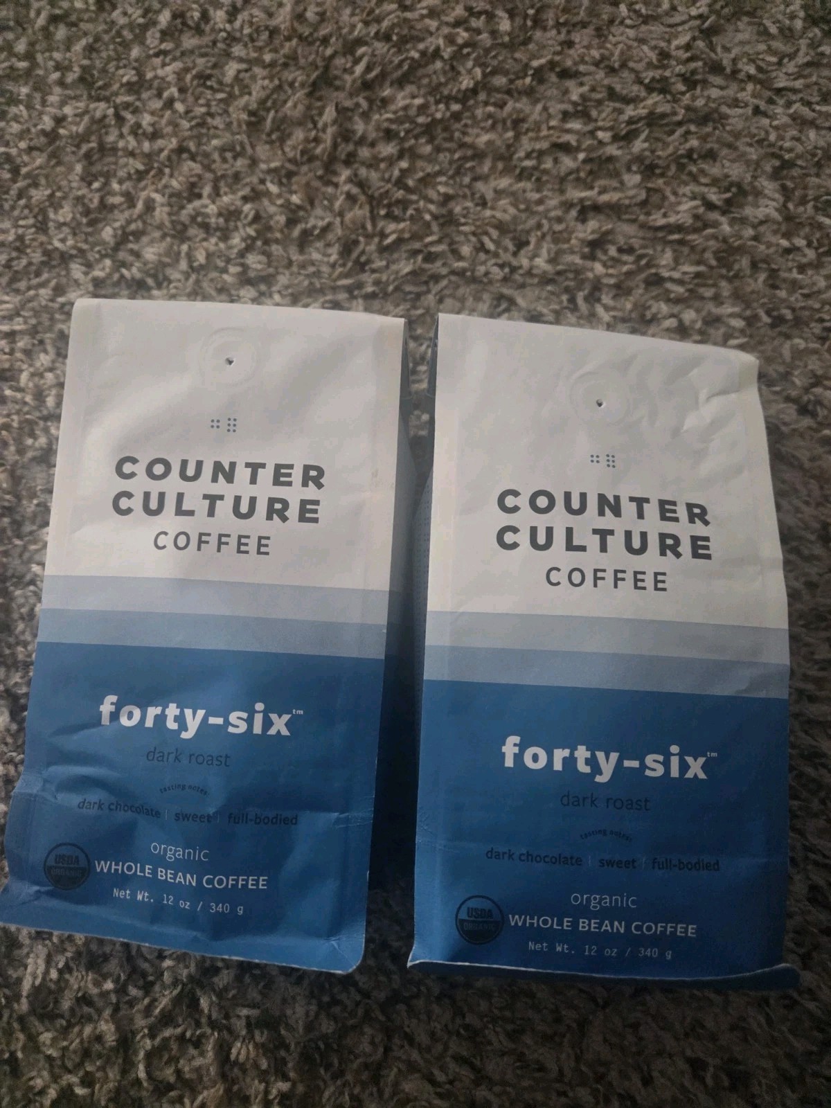 2x 12 oz Counter Culture Coffee Forty-Six Dark Roast Organic Whole Bean 11/26