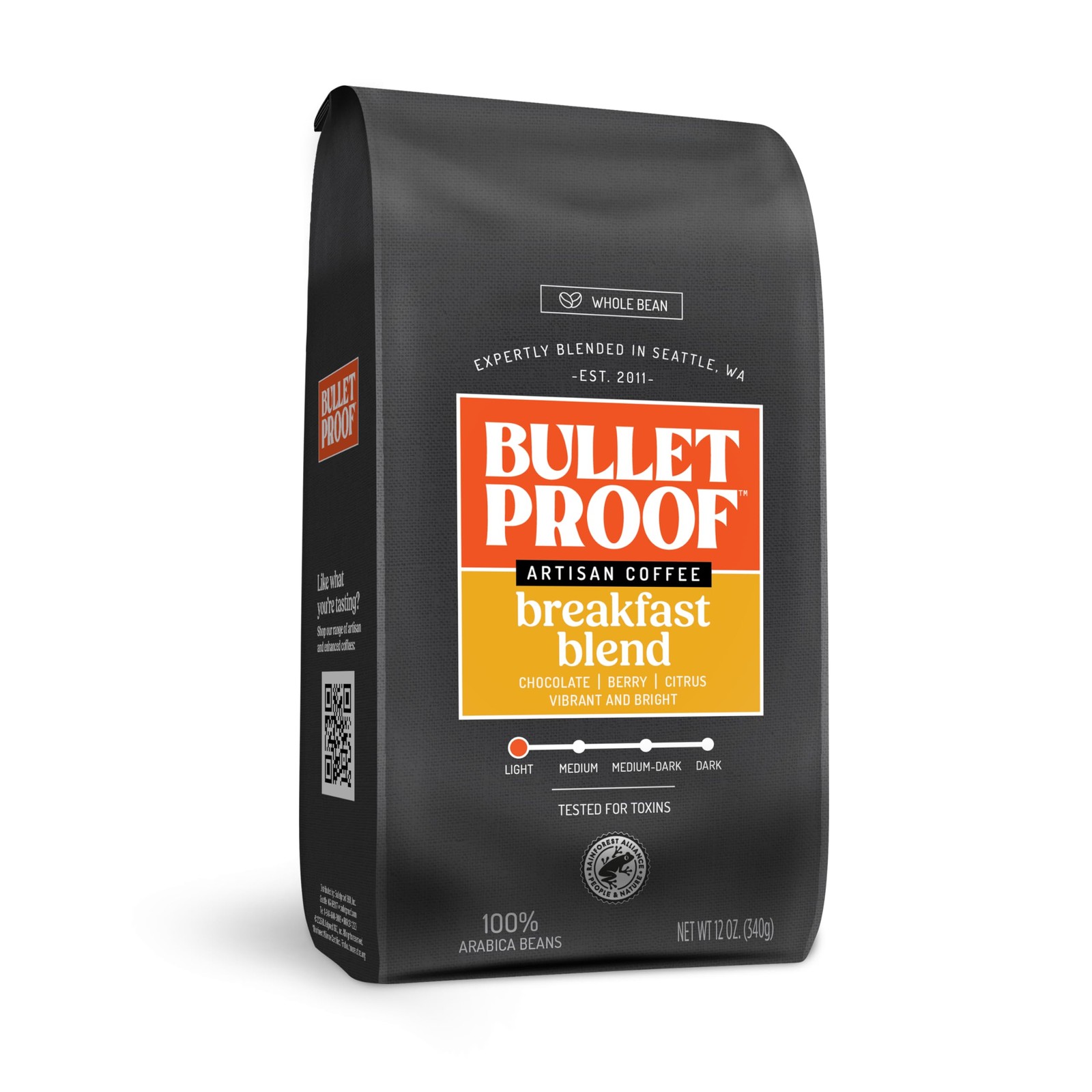 Bulletproof Breakfast Blend Light Roast Whole Bean 12 Ounce (Pack of 1)