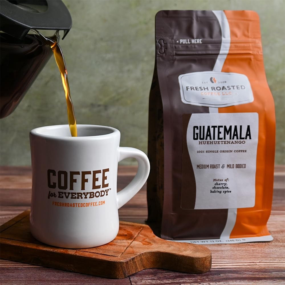 Fresh Roasted Coffee, Guatemala Huehuetenango Whole Bean 12 Ounce (Pack of 1)