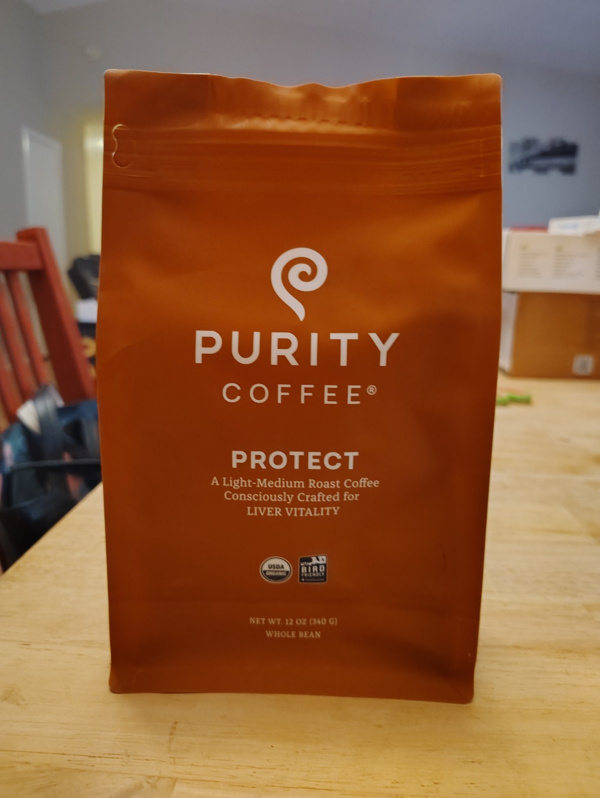 Purity Coffee PROTECT High Antioxidant Light-Medium Roast Whole Bean (12oz Bag)