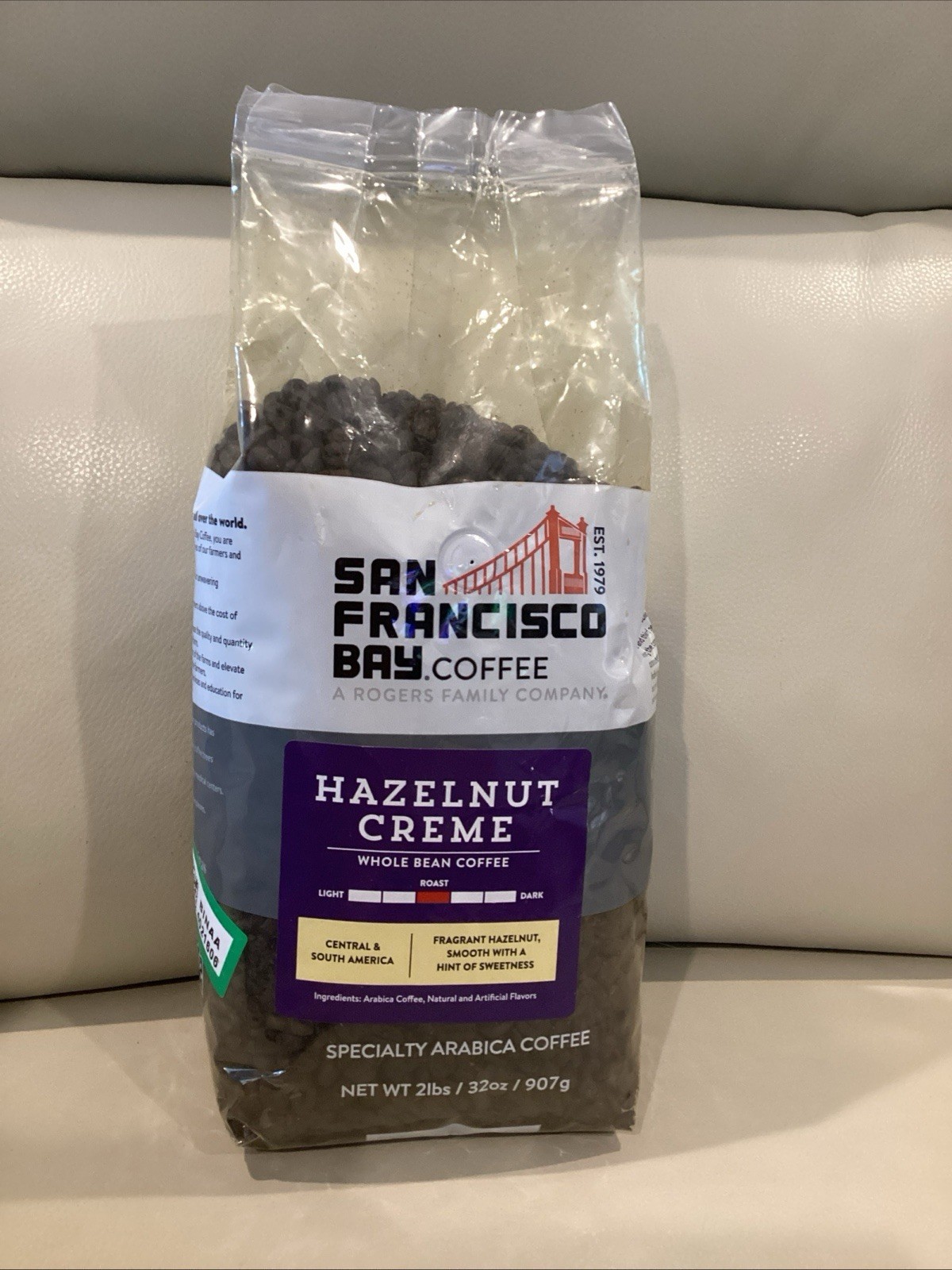 San Francisco Bay Whole Bean Coffee – Hazelnut Crème (2lb Bag), Flavored, Med…