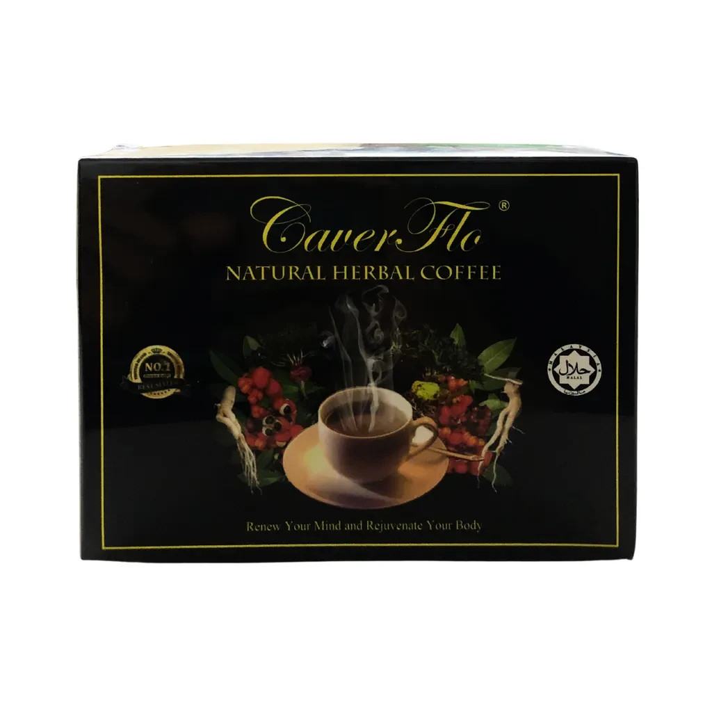 CaverFlo Natural Herbal Instant Coffee for Men Stamina 1 Box EXP 07/27 Free Ship