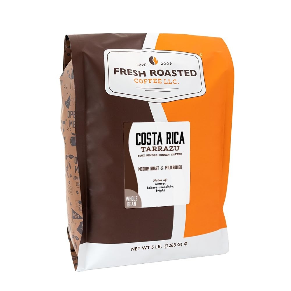 Costa Rican Tarrazu Whole Bean Coffee, Medium Roast – 80 Ounce Kosher Delicacy