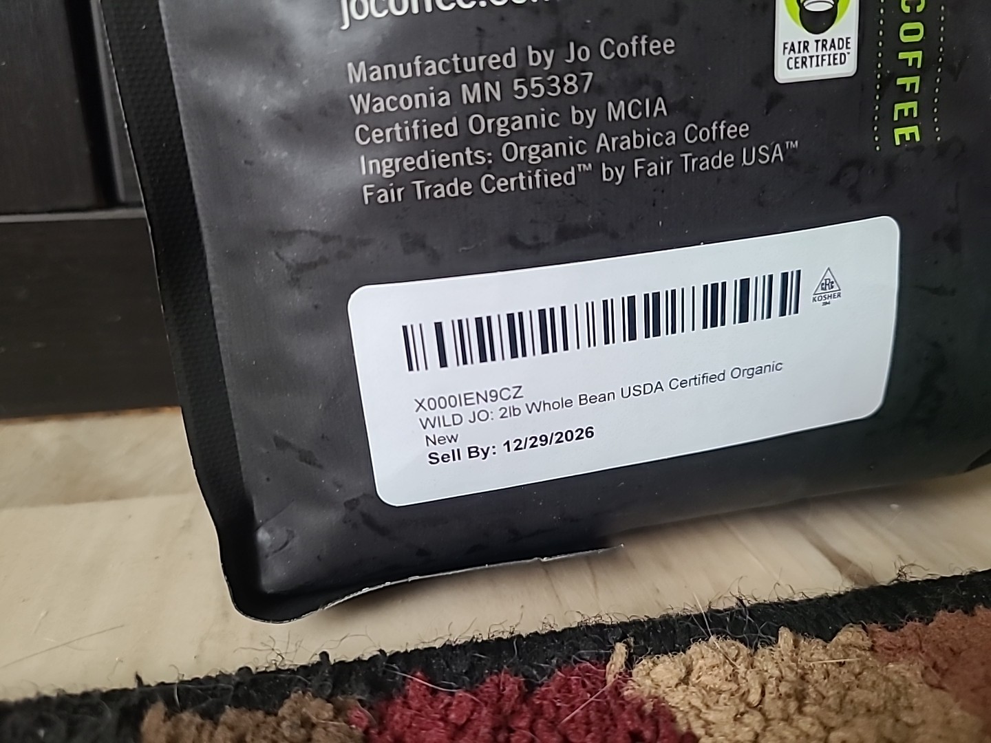 WILD JO: 2 lb, Organic Dark French Roast Coffee, Whole Bean, Bold Coffee