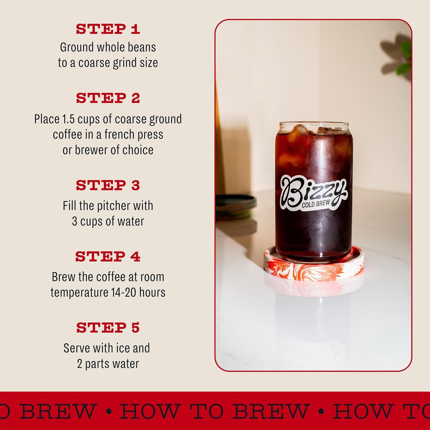 Organic Cold Brew Coffee Whole Bean, Smooth & Sweet Blend, Medium Roast, 5 LB