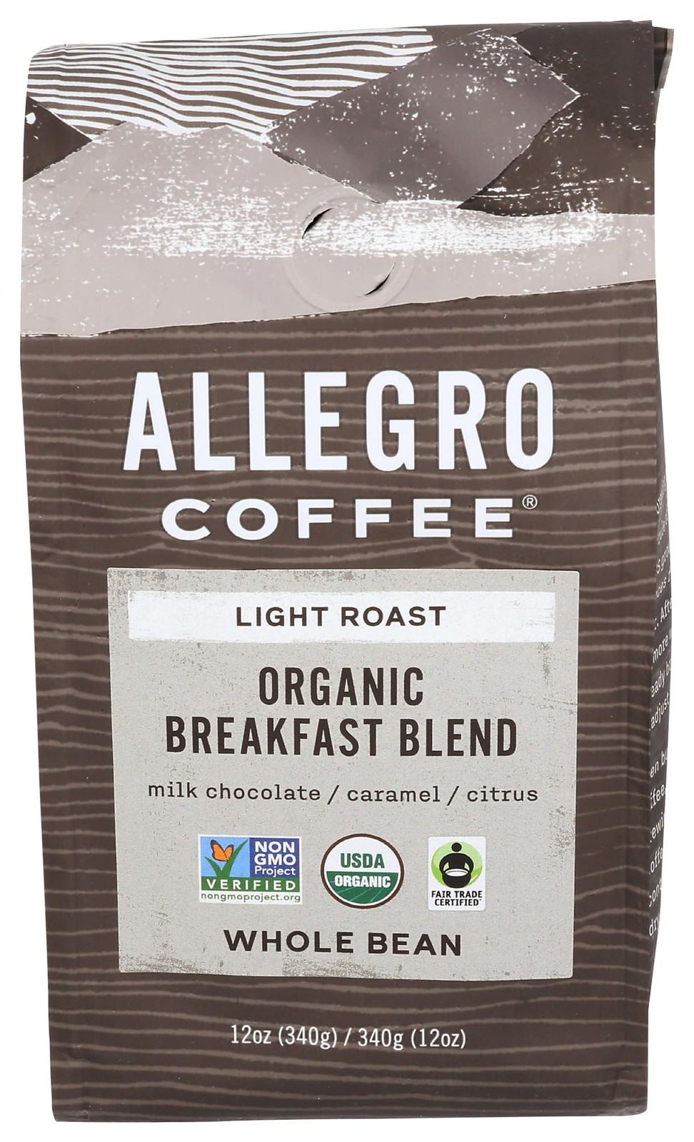 Allegro Coffee Organic Breakfast Blend Whole Bean 12 Ounce (Pack of 1)
