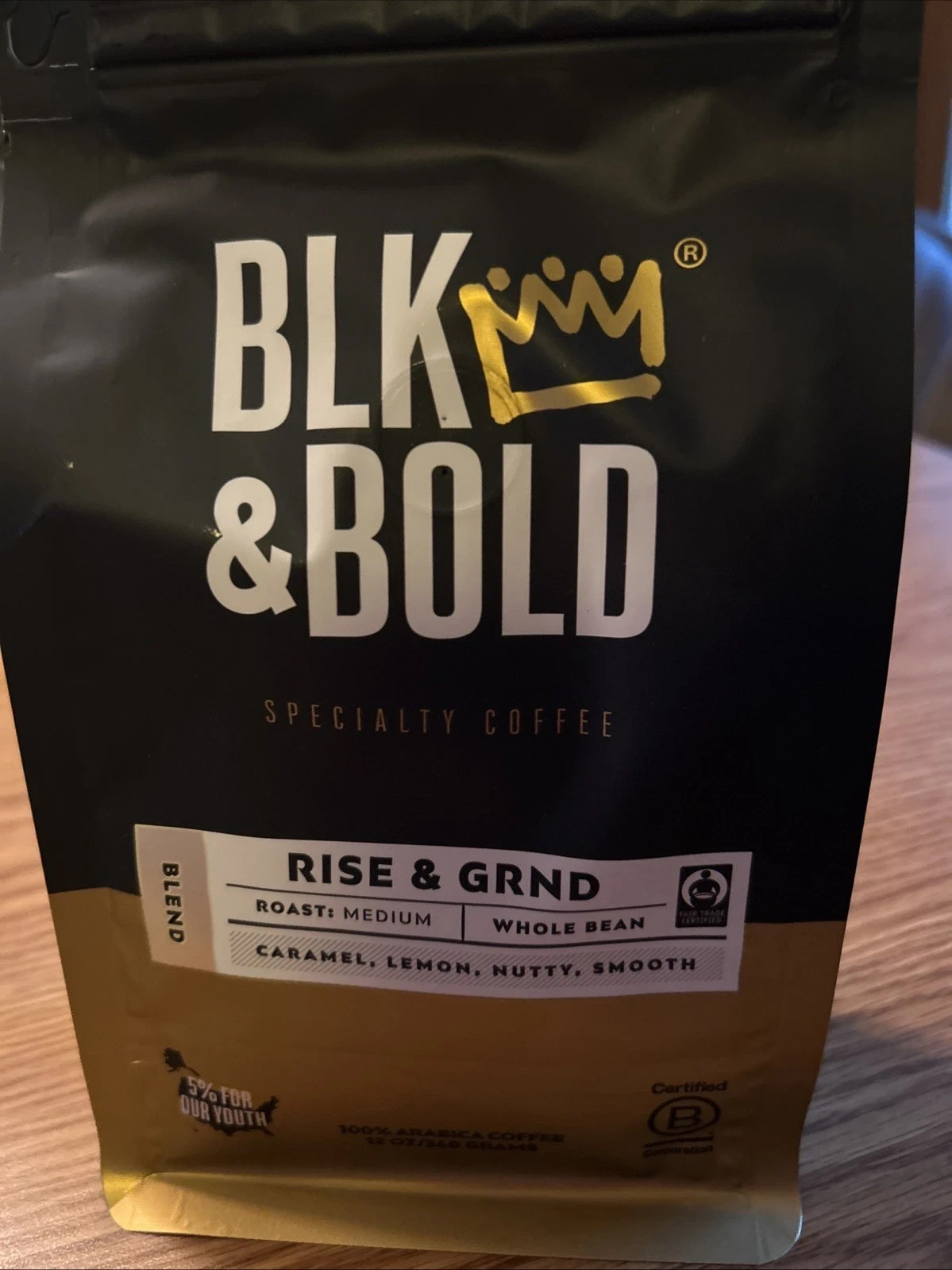 2 pkgs. BLK&BOLD. Specialty Coffee. Rise & Grnd. Medium Roast. 12oz. Whole bean.
