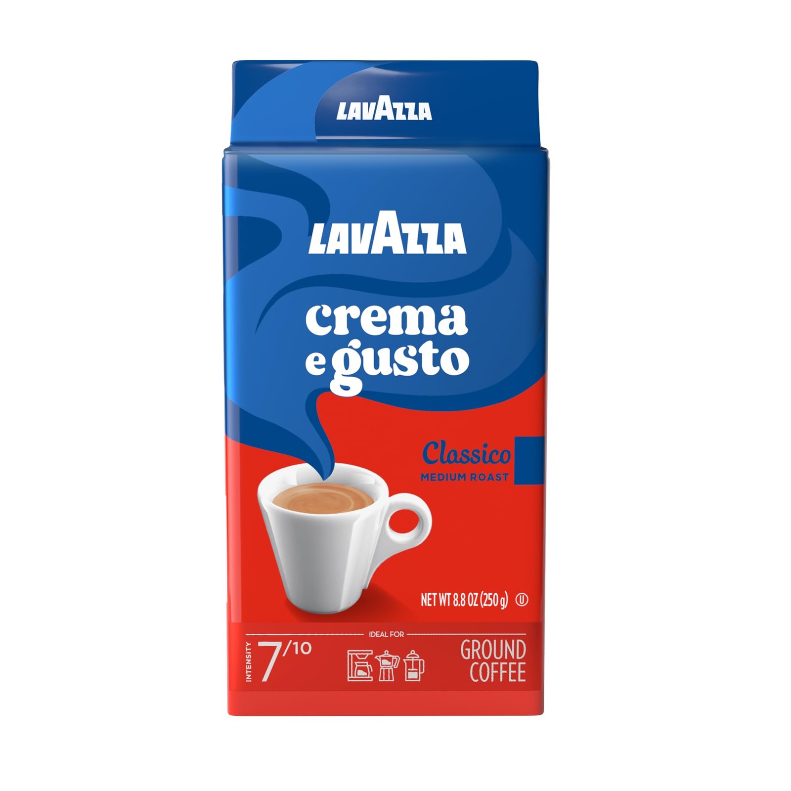 Crema e Gusto Ground Coffee, Medium Roast, Arabica and Robusta Blend, 8.8 oz …