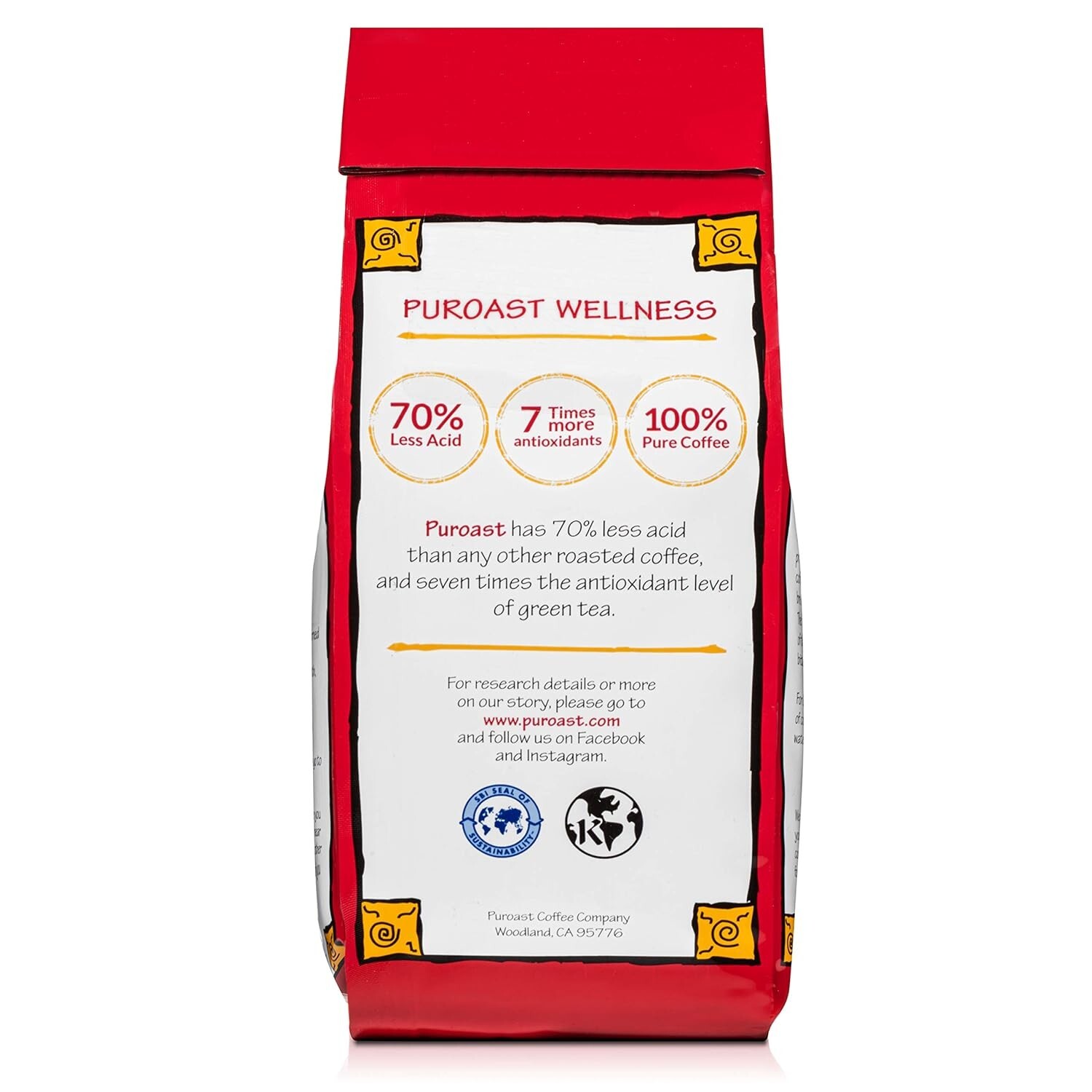 Puroast Low Acid Whole Bean Coffee, Organic House Blend, High Antioxidant, 12…