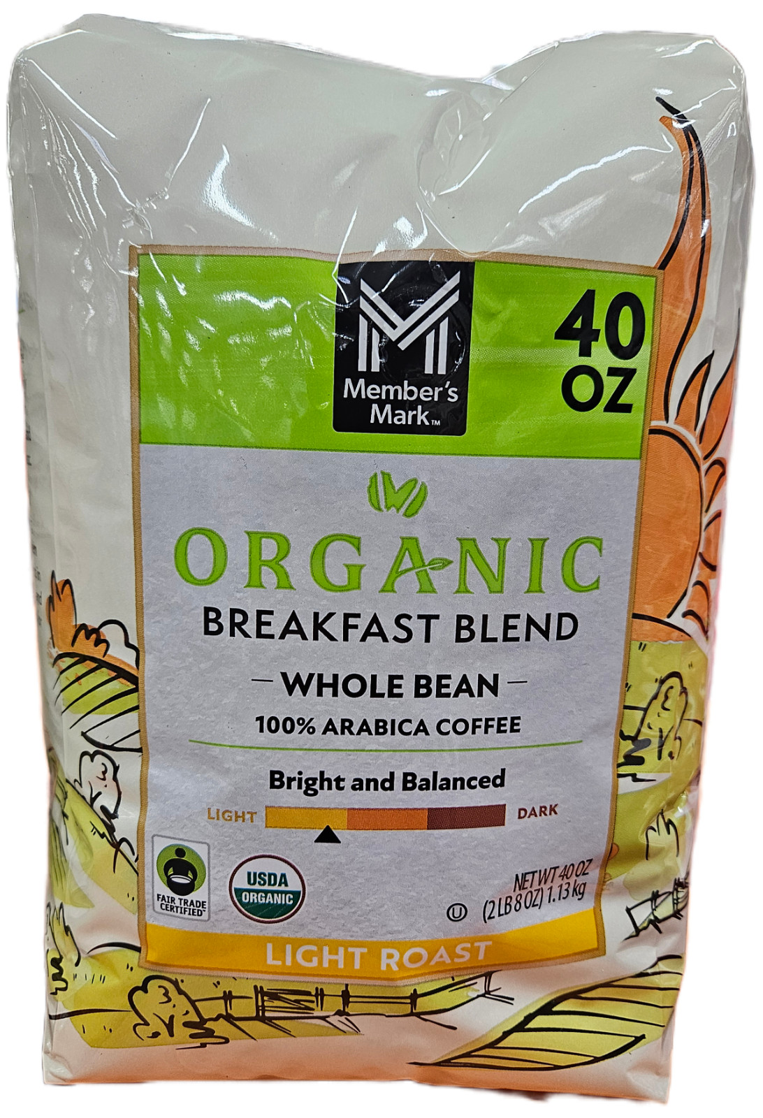Member’s Mark Organic Breakfast Blend Whole Bean Coffee (40 oz.) FREE SHIPPING