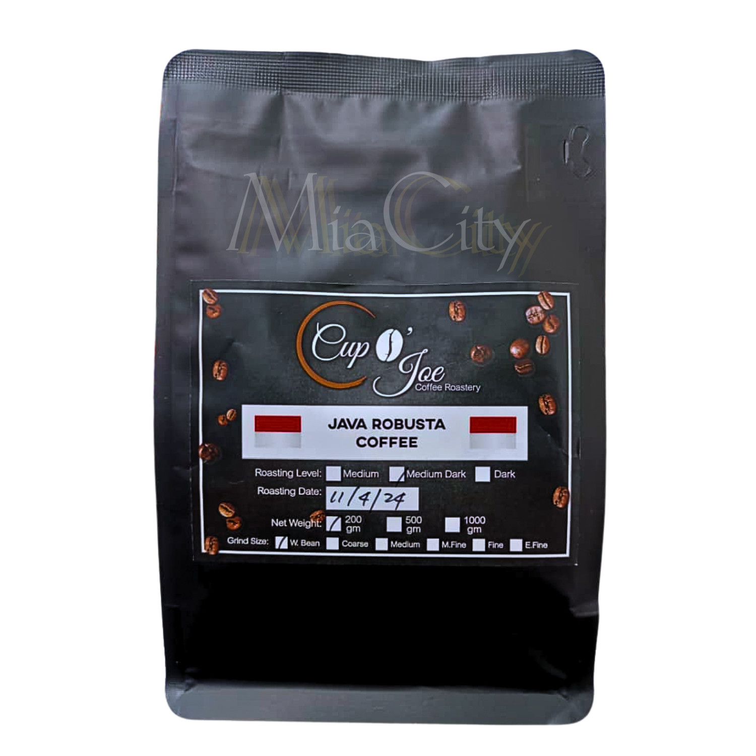 Java Robusta Coffee Medium Dark 1/2 pound bean beautiful forever