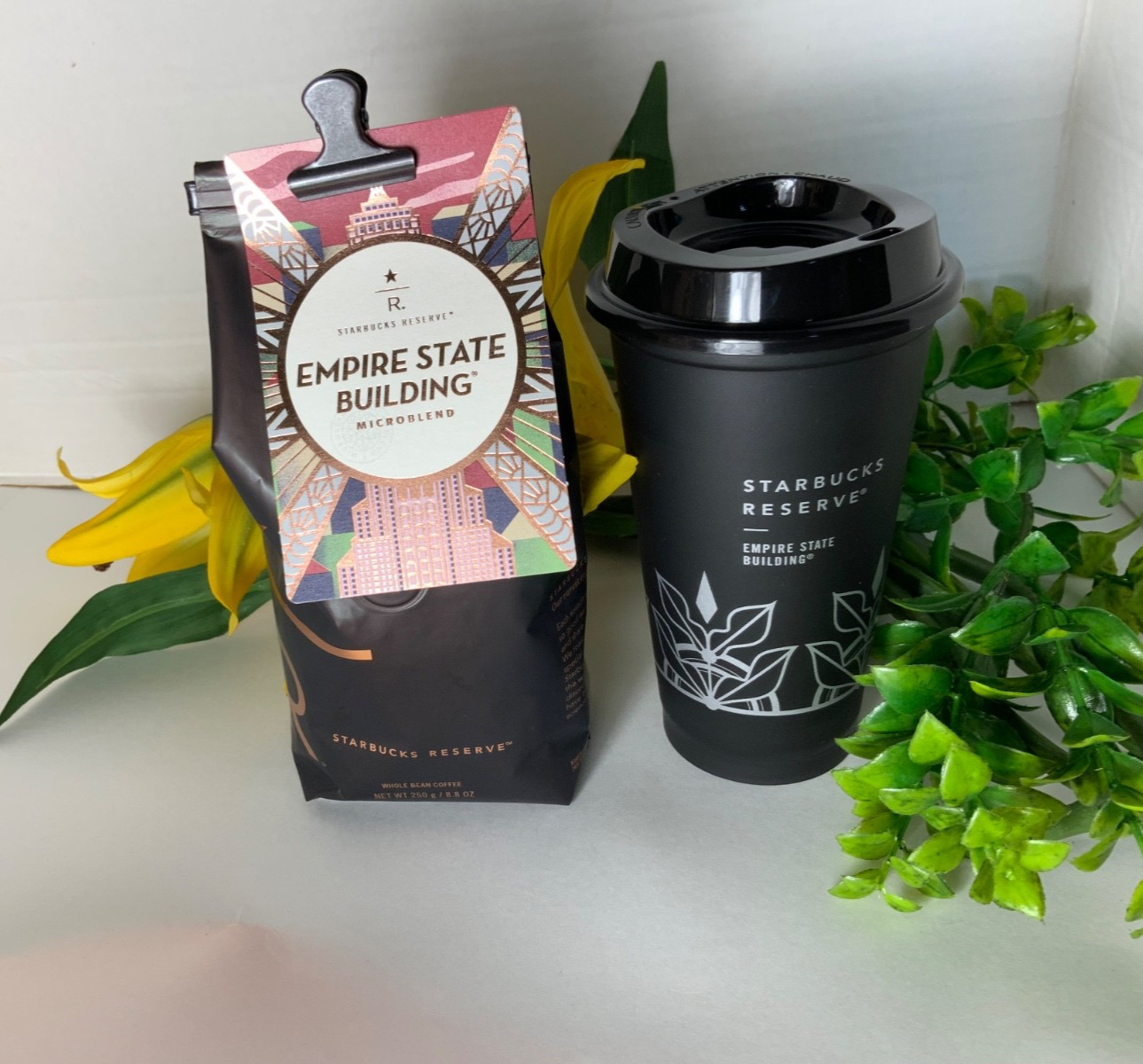 New York Starbucks Reserve Empire State Whole Bean Coffee and Hot tumbler cup