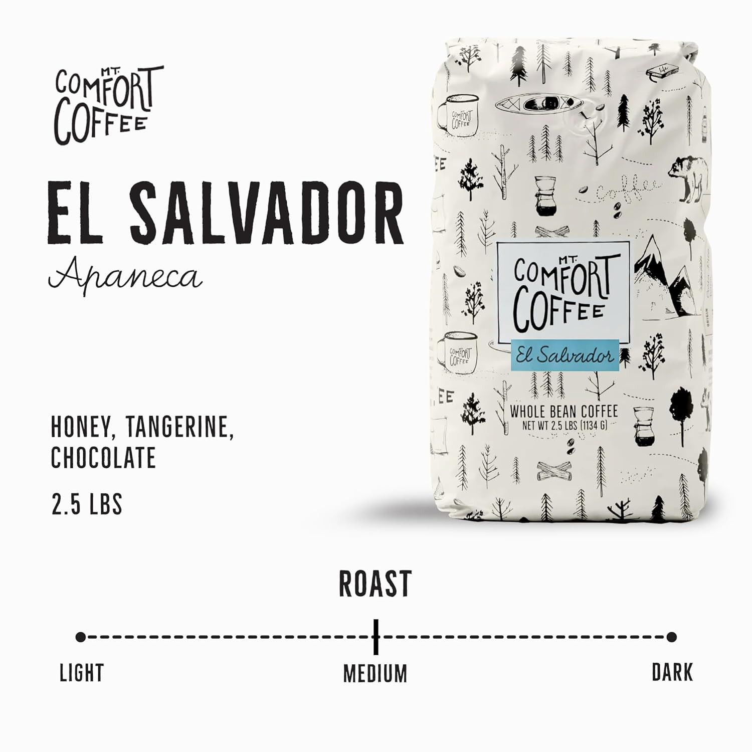 El Salvador Medium Roast, 2.5Lb – Flavor Notes of Honey, Tangerine, & Chocolate