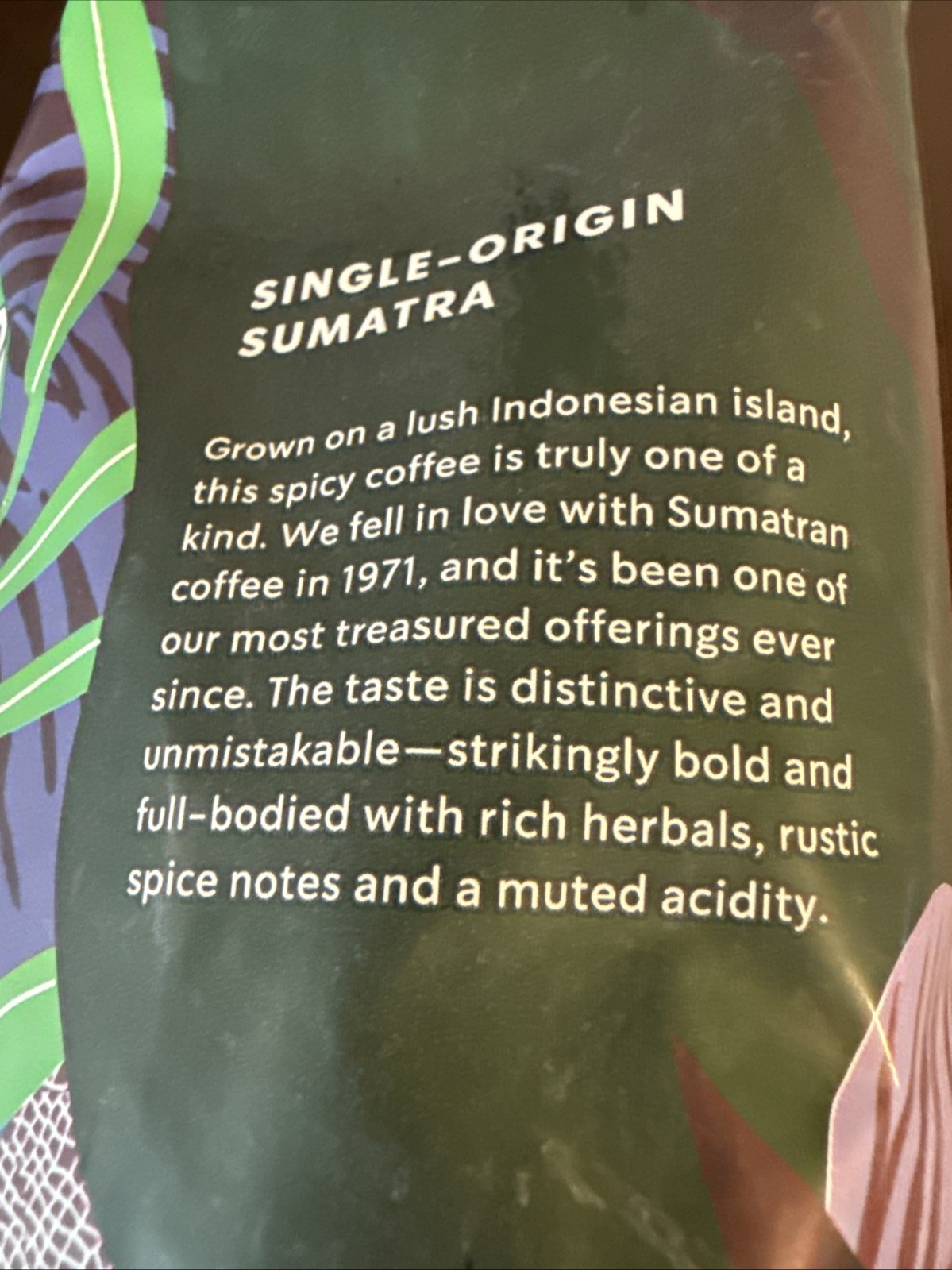 Starbucks Single Origin Sumatra Blend Whole Bean Coffee 1lb / 16oz / 453g Bag