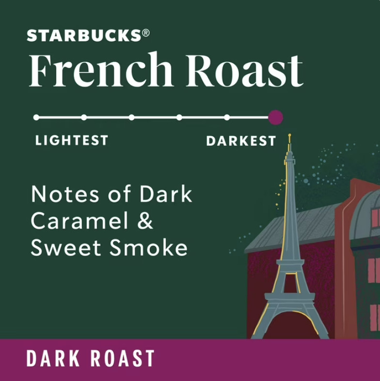 ( 2 Pack ) Starbucks French Roast, Whole Coffee Beans, Dark Roast, 28 oz