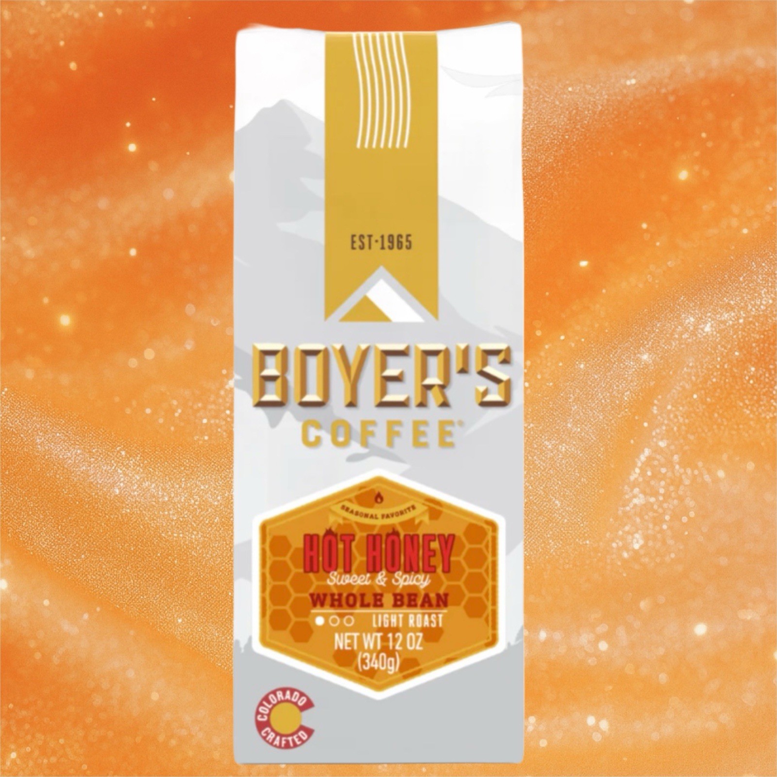 Boyers Colorado Hot Honey Light Roast Coffee Whole Beans 12oz Sweet & Spicy