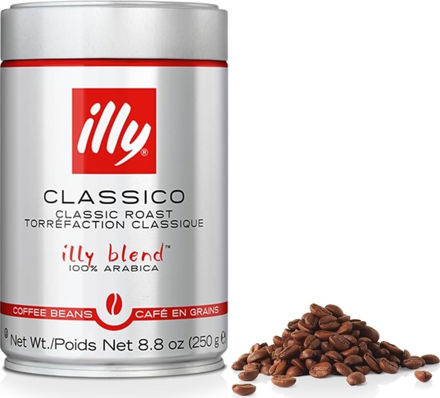 100% Arabica Coffee Illy Classico Whole Bean Coffee, Medium Roast, Classic Roast