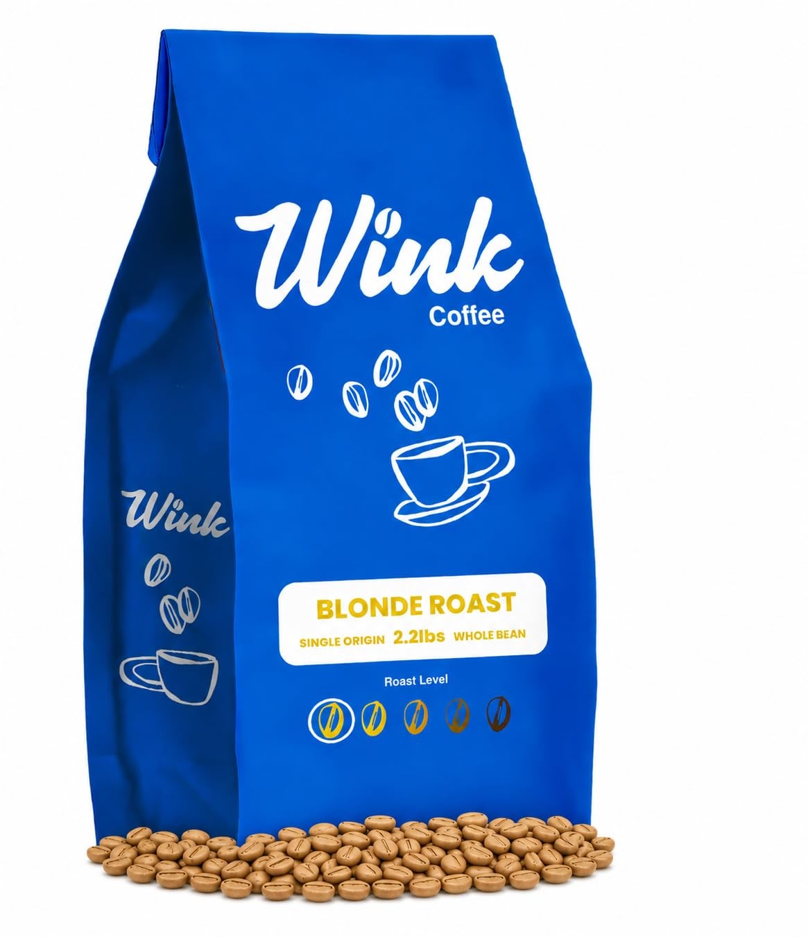 Blonde Light Roast Whole Bean Coffee 2.2 lb Bag Single Origin Arabica Bean
