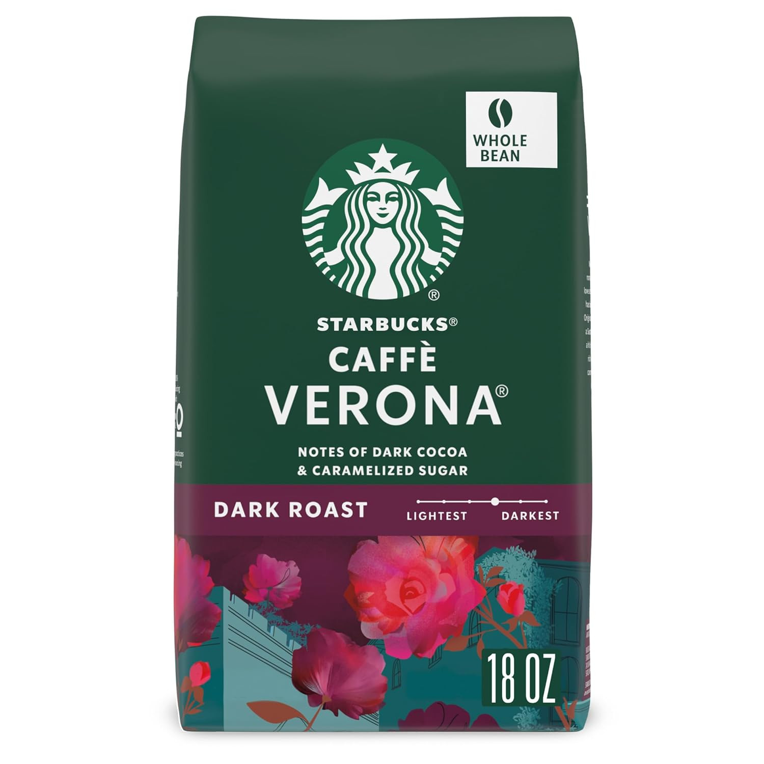 Starbucks Dark Roast Whole Bean Coffee — Caffe Verona — 100% Arabica—18 Oz