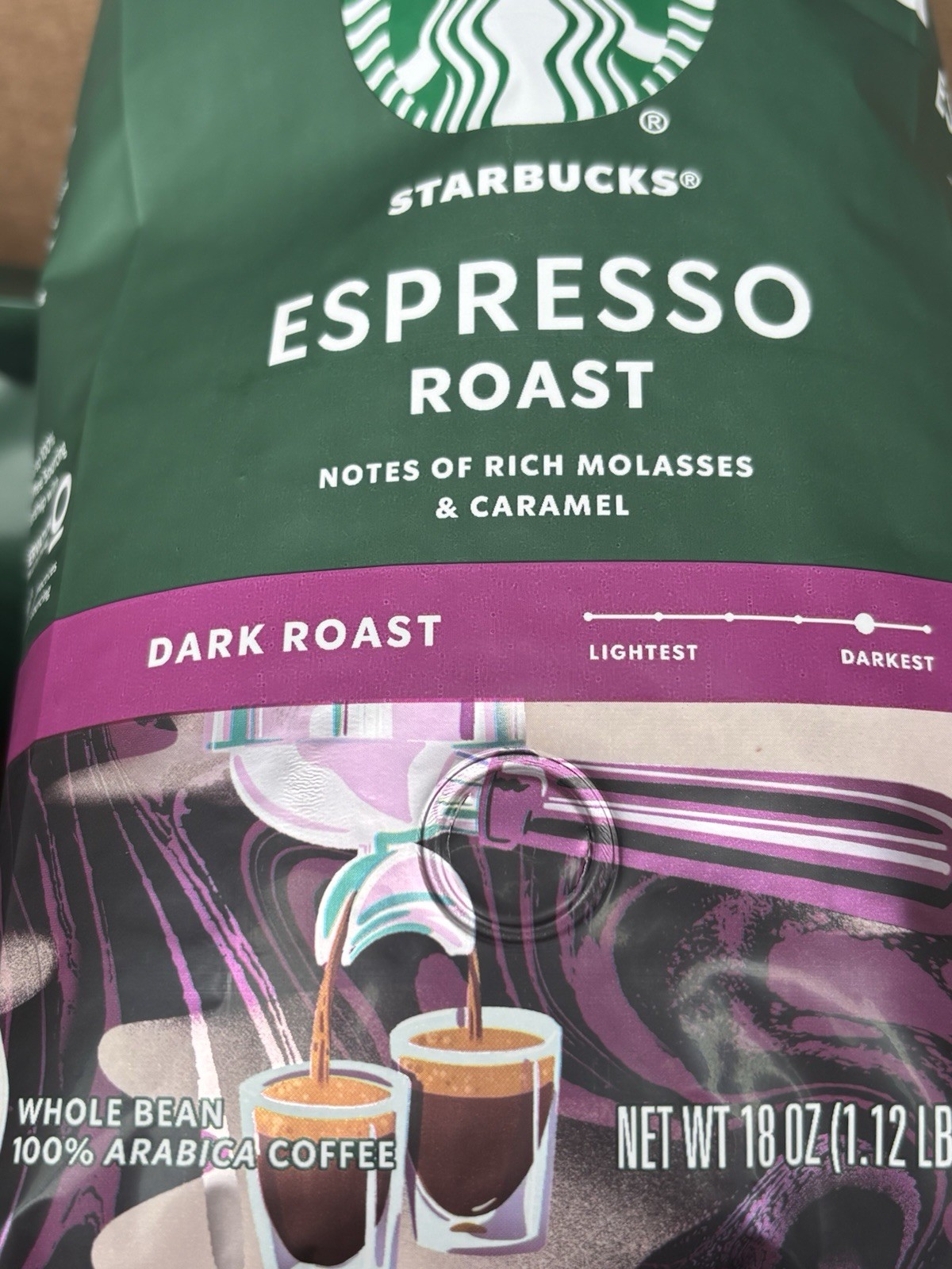 Lot X 6 Bags Starbucks Espresso Dark Roast Whole Bean – BB -25-jun-2026 👍