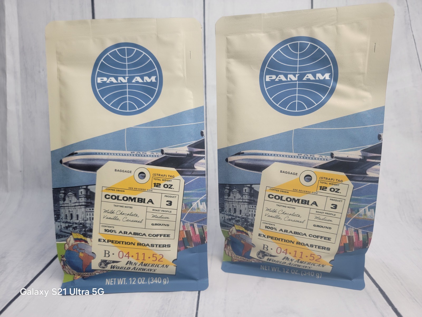 Ground Medium Coffee PAN AM Colombia 12oz Lot of 2 Sealed