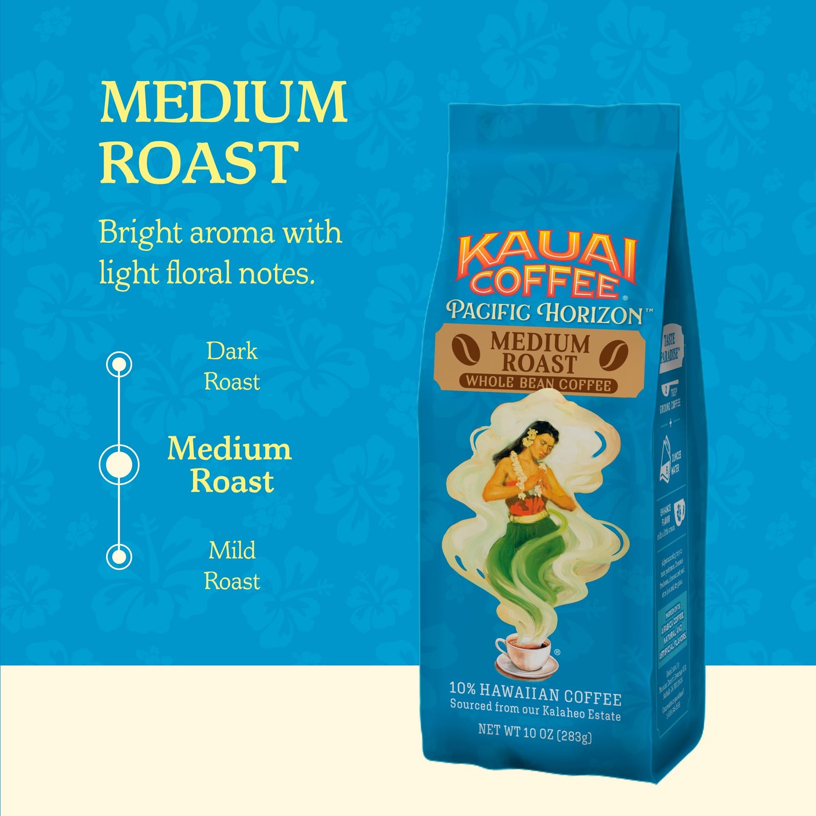 Kauai Coffee Koloa Estate Medium Roast – Whole Bean 10 Ounce (Pack of 1)