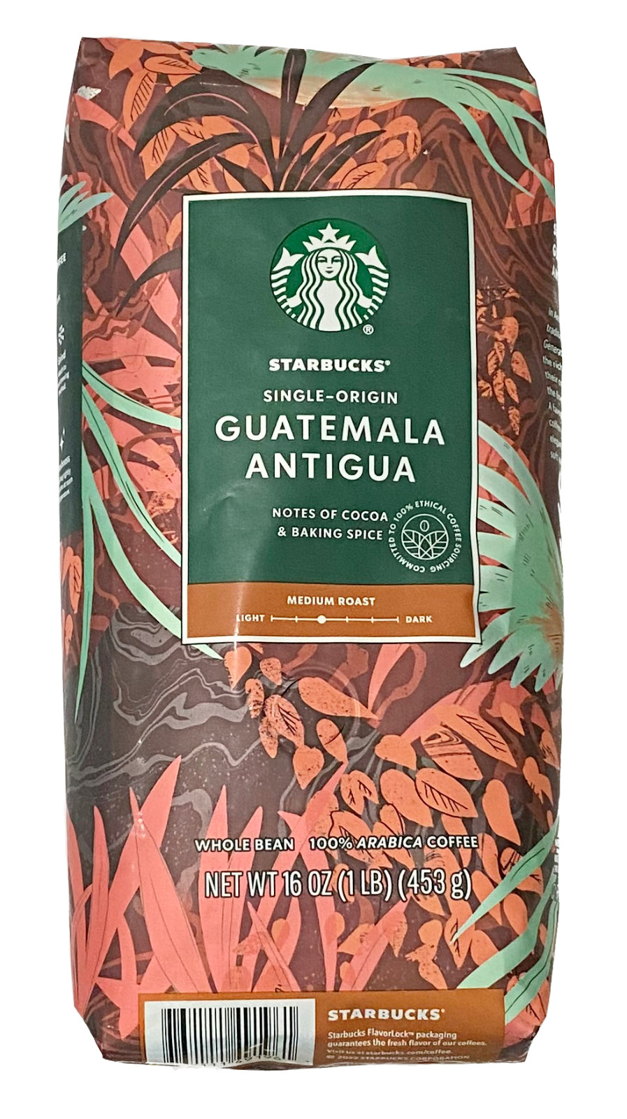 Starbucks Single Origin Guatemala Antigua Whole Bean Coffee 1lb / 16oz Bag