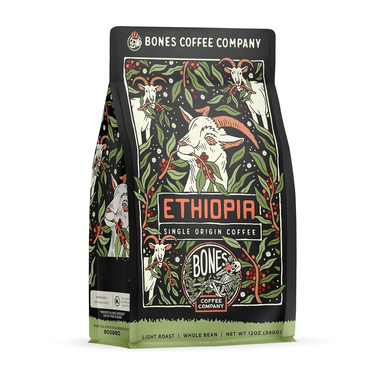 Ethiopia Single-Origin Medium Roast Coffee – Citrus, Floral & Berry Notes, 12 oz