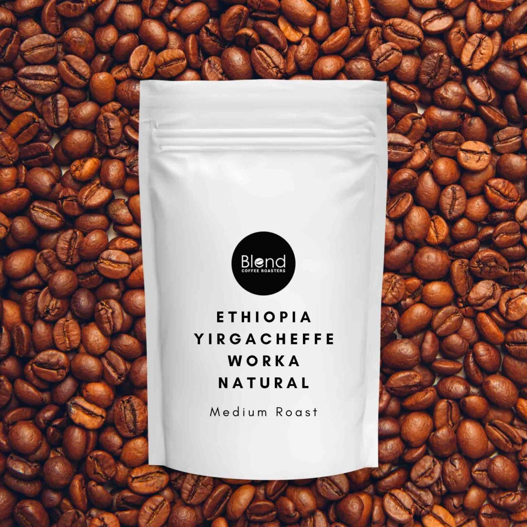 200 gram Ethiopia Yirgacheffe Worka Natural Fresh Roasted Coffee Ground Medium