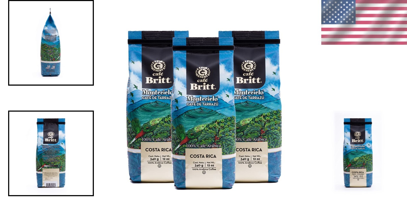 Costa Rican Montecielo Coffee from Tarrazu – 12oz Whole Bean 3-Pack