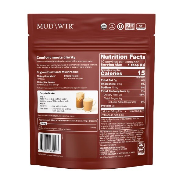 Organic Vanilla Chai Mushroom Coffee Alternative – 2.1oz